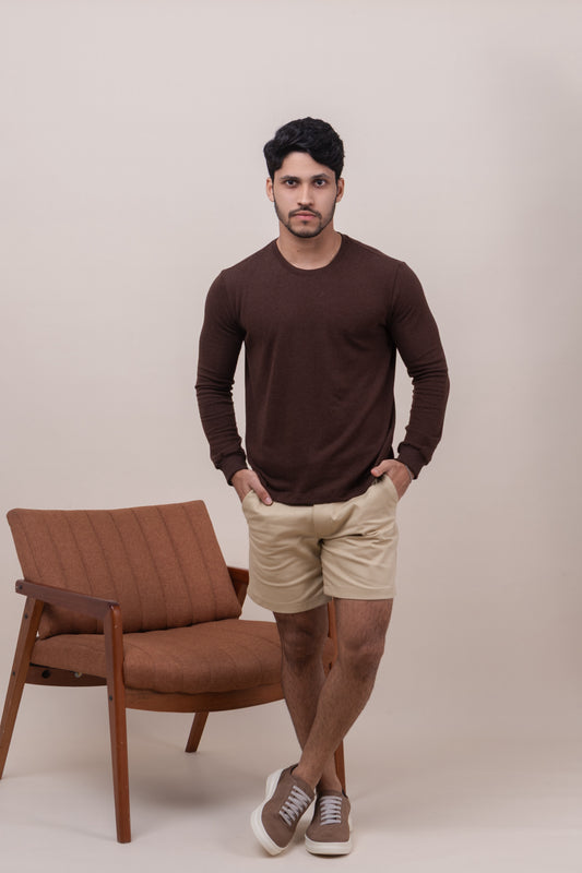 Camiseta M/L Viena - Marrom
